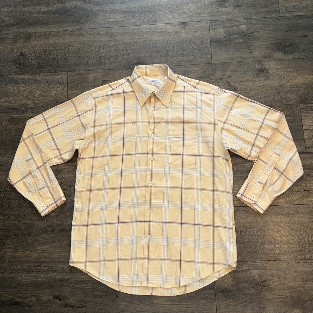 Lot Of 2 Alex Cannon Mens L Long Sleeves Button Up Striped Plaid Shirts Colorful - Picture 14 of 16